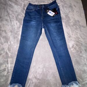 Royalty For Me Dark Blue Ankle Jeans